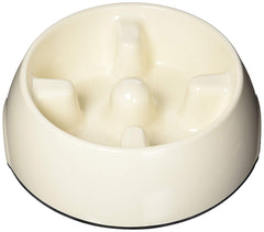 Dogit tazón para perro blanco y grande, favorece comer despacio y uso diario.