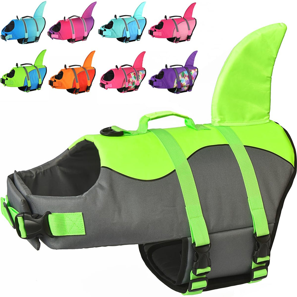 Doglay chaleco salvavidas tiburón, vista frontal: gran flotabilidad y visibilidad en el agua.