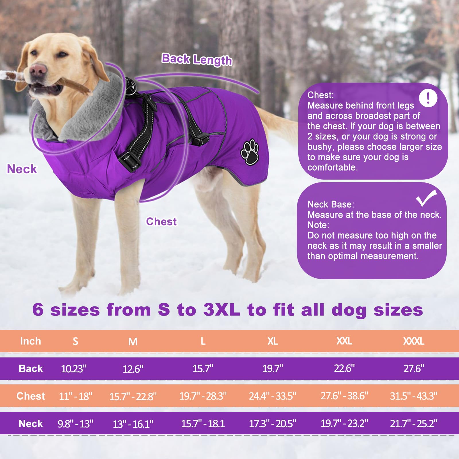 Doglay chaqueta impermeable con arnés en el dorso mejora visibilidad