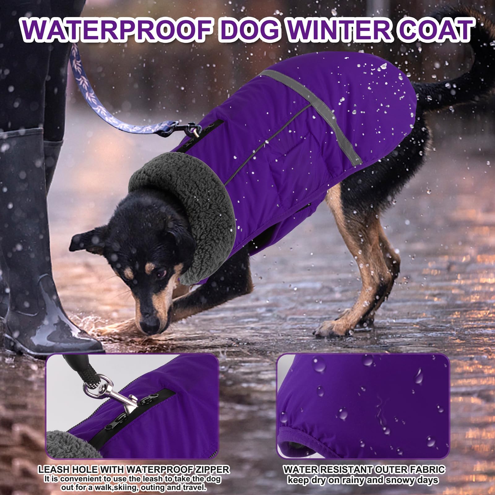 Doglay cremallera doble impermeable facilita abrochar
