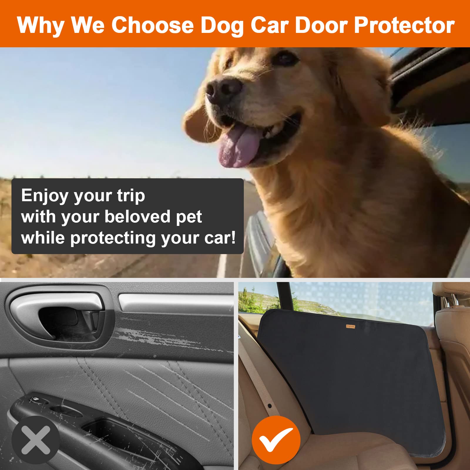 DogLemi protector de puerta derecha para coche protege ante salpicaduras y suciedad.