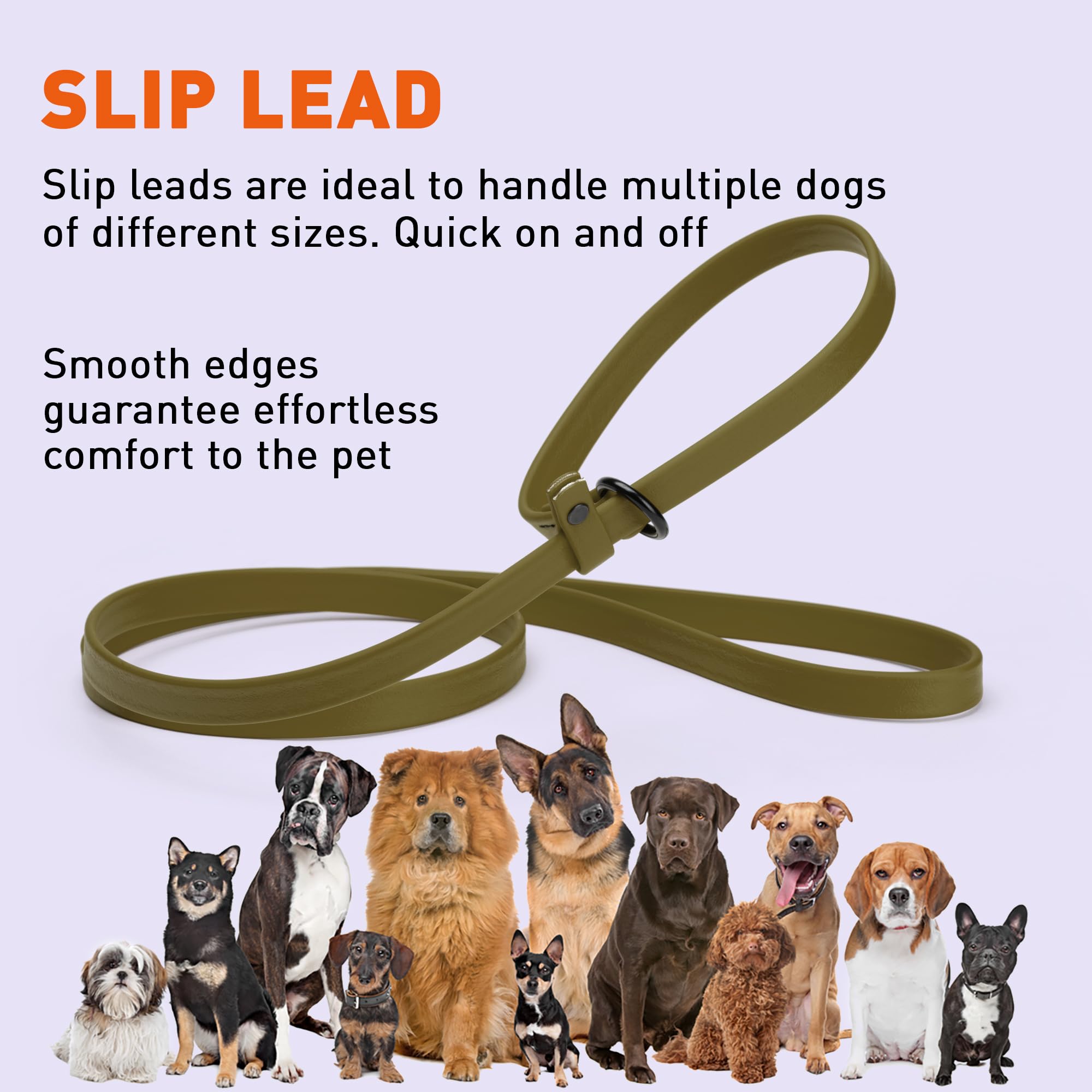 Diseño resistente de Dogline Slip Leash para aventuras al aire libre