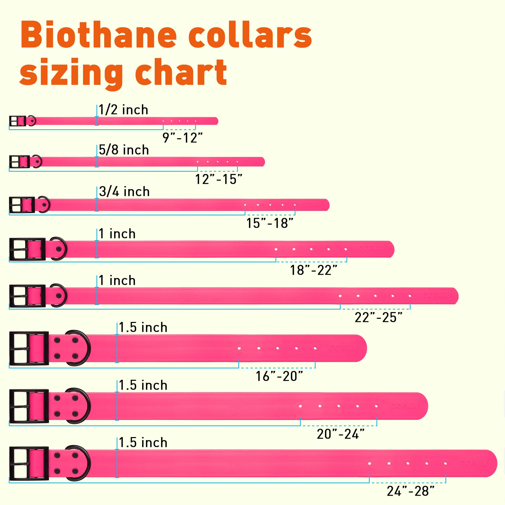 Dogline Biothane Rosa: collar con anilla para etiqueta ID y seguridad.