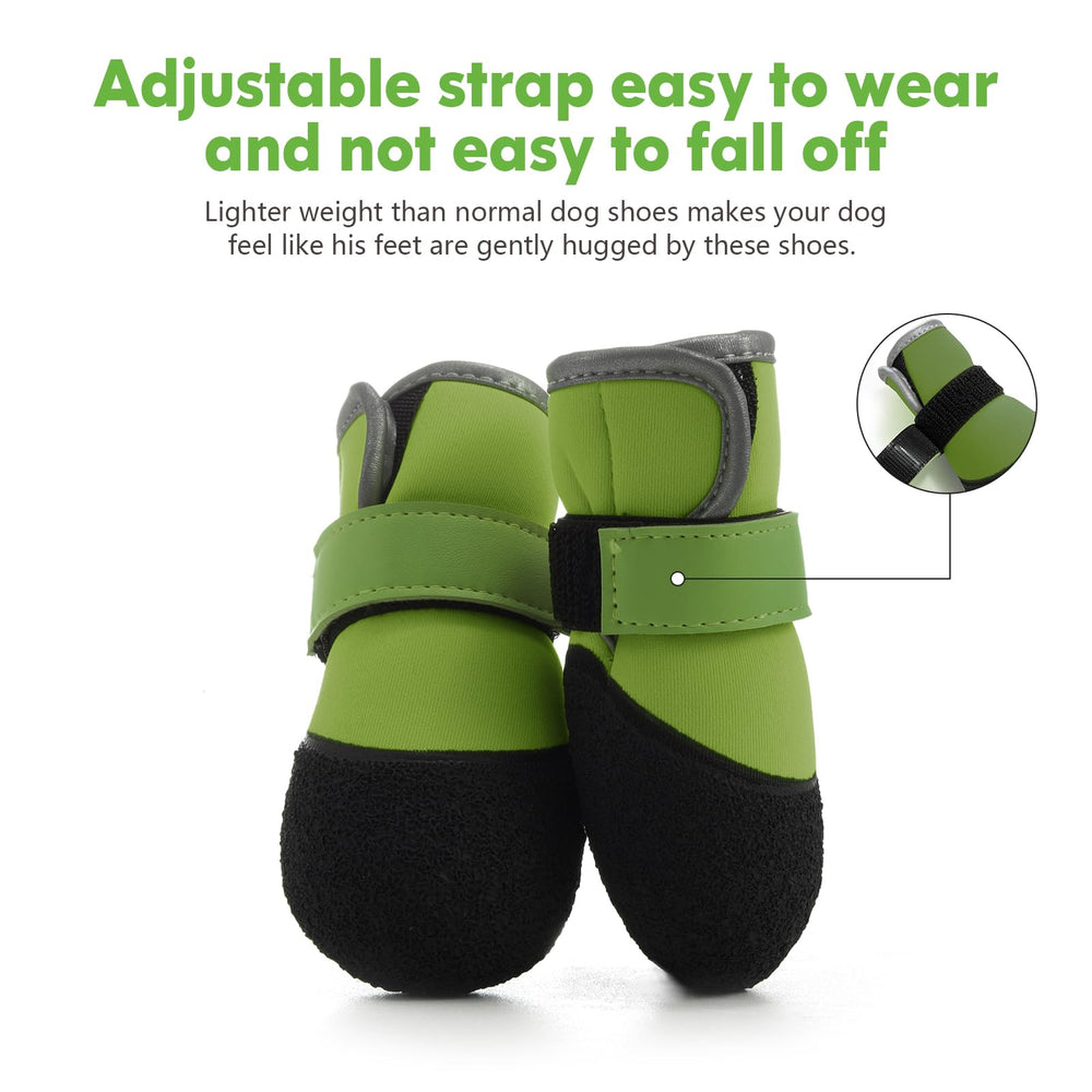 Botas DOGOYS para perros color verde: visibilidad y protección.