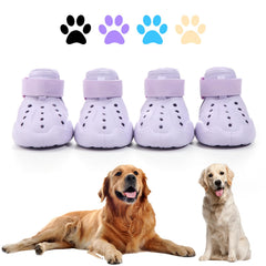 DOGOYS zapatos para perro morado, vista frontal, ideal para caminatas seguras.