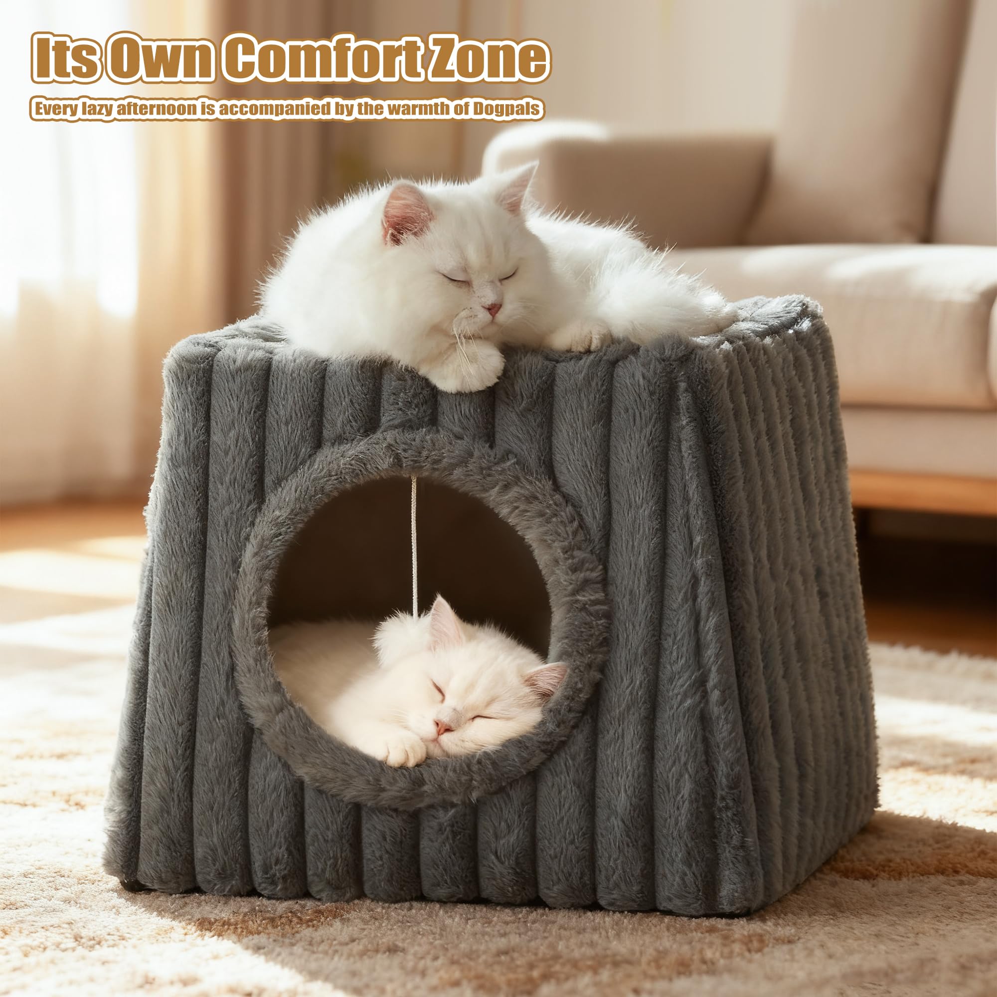 Dogpals cama-espacio-amplio-gatos, zona de descanso adecuada para varias mascotas.