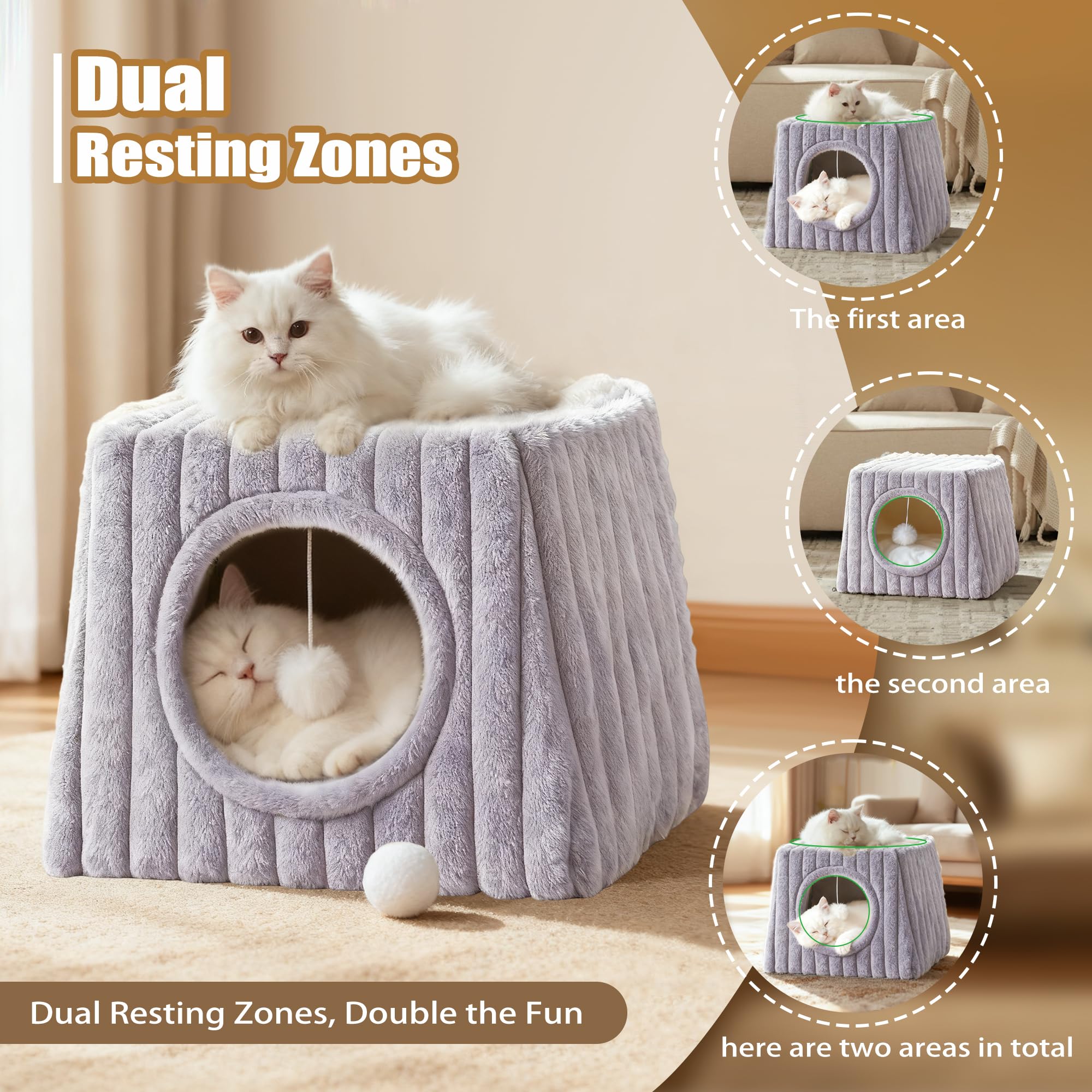 Dogpals cama-gatos-tejido-pelo-artificial suave y cálido.
