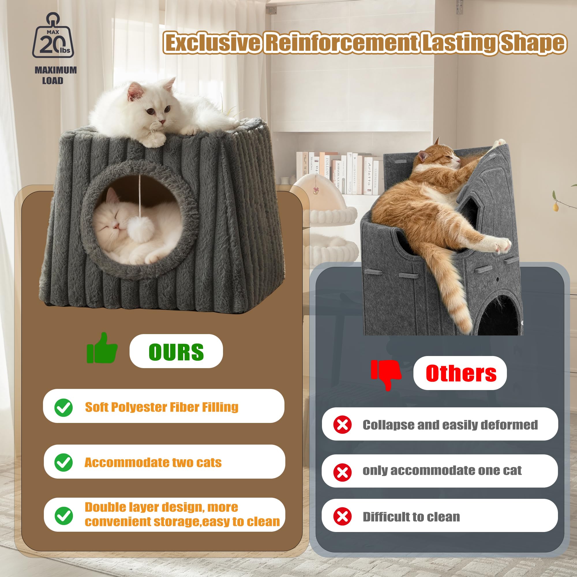 Dogpals tejido-pelo-artificial-suave, sensación cálida para gatos en su rincón.