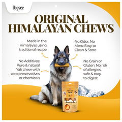 Barras grandes de Dogsee Yak Queso Himalayo con Cúrcuma para perros grandes.