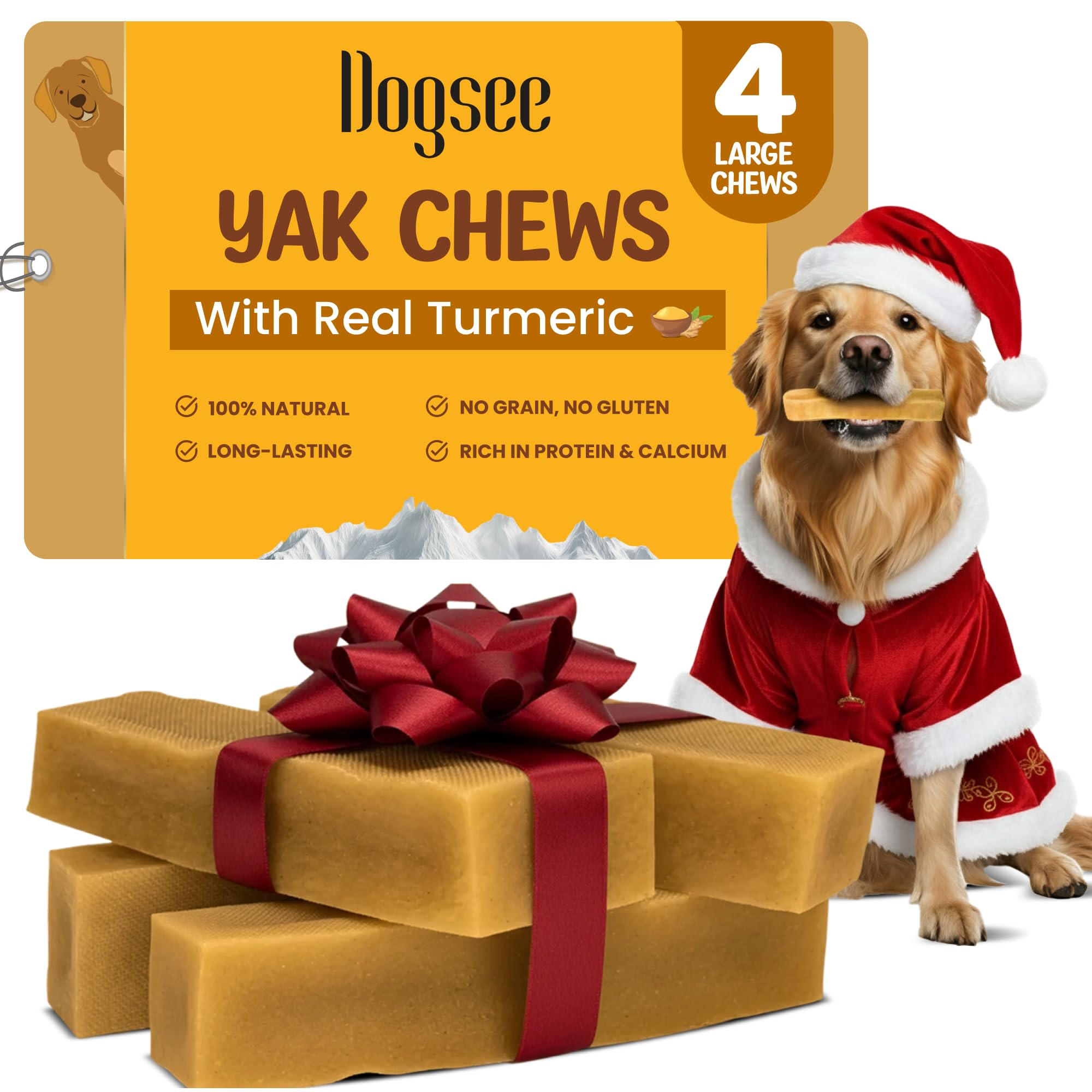 Dogsee Yak Queso Himalayo con Cúrcuma: caja visible, opción limpia para guardar.