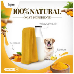 Primer plano del queso de Yak con cúrcuma de Dogsee para masticar.