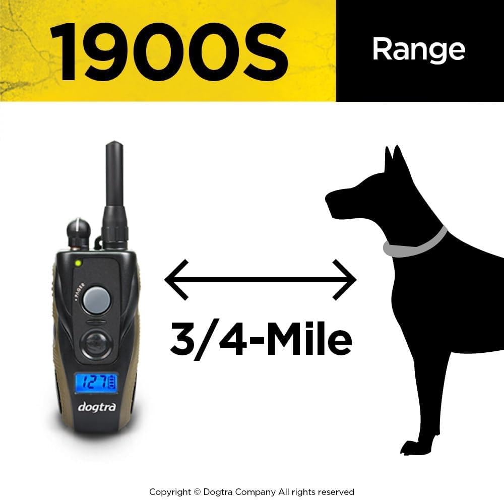 Dogtra 1900S control preciso con 127 niveles para ajuste gradual.