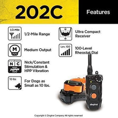 Dogtra 202C: entrenamiento para dos perros con ajuste cómodo.