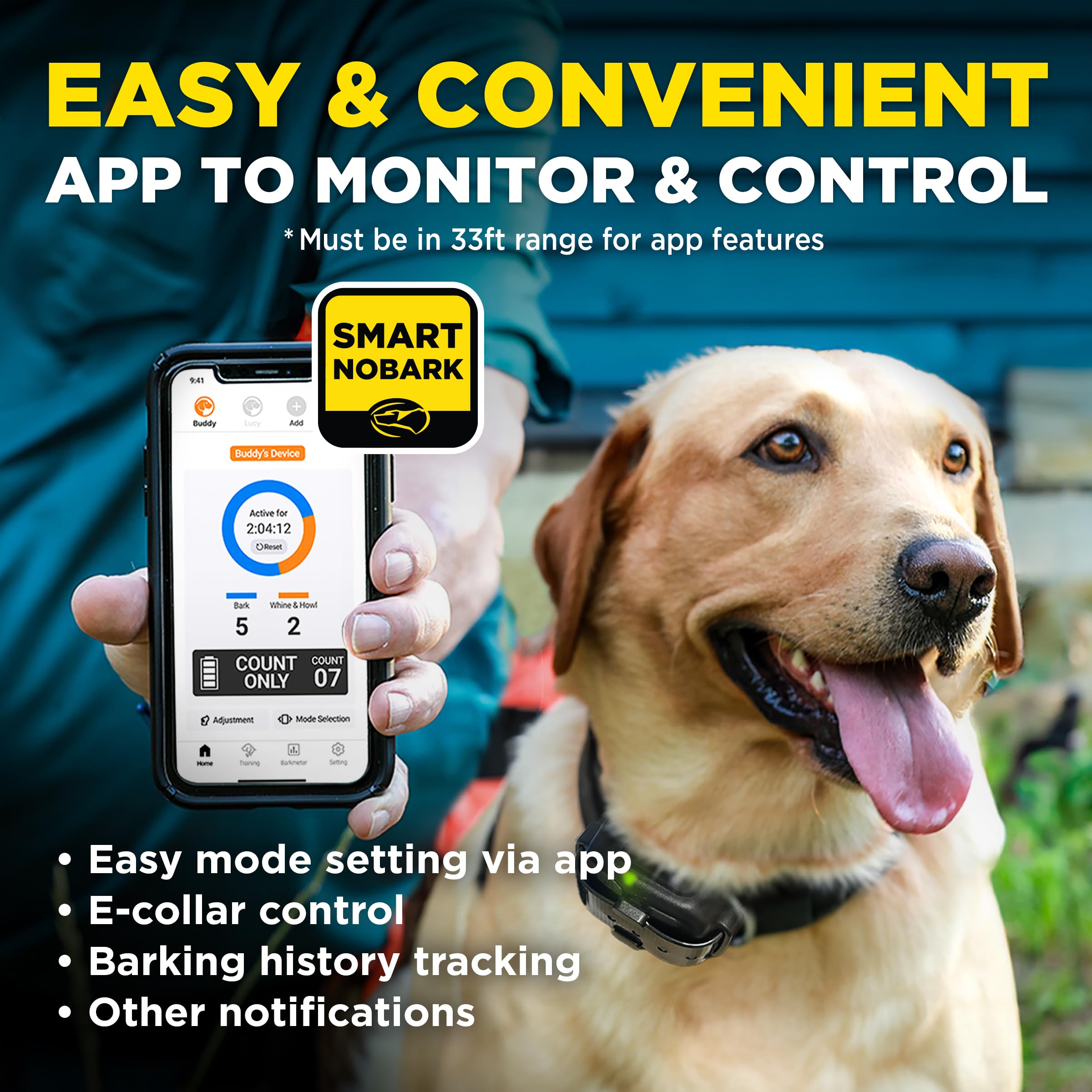 Dogtra Smart NOBARK batería de larga duración con carga rápida USB-C.