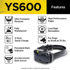 Dogtra YS600 sensor acelerometro detecta ladridos reales fácilmente.