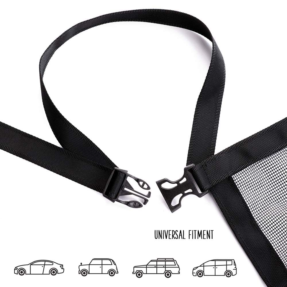 DOGUAL barrera de red para coche instalación fácil para cualquier asiento.