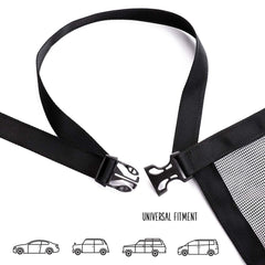 DOGUAL barrera de red para coche instalación fácil para cualquier asiento.