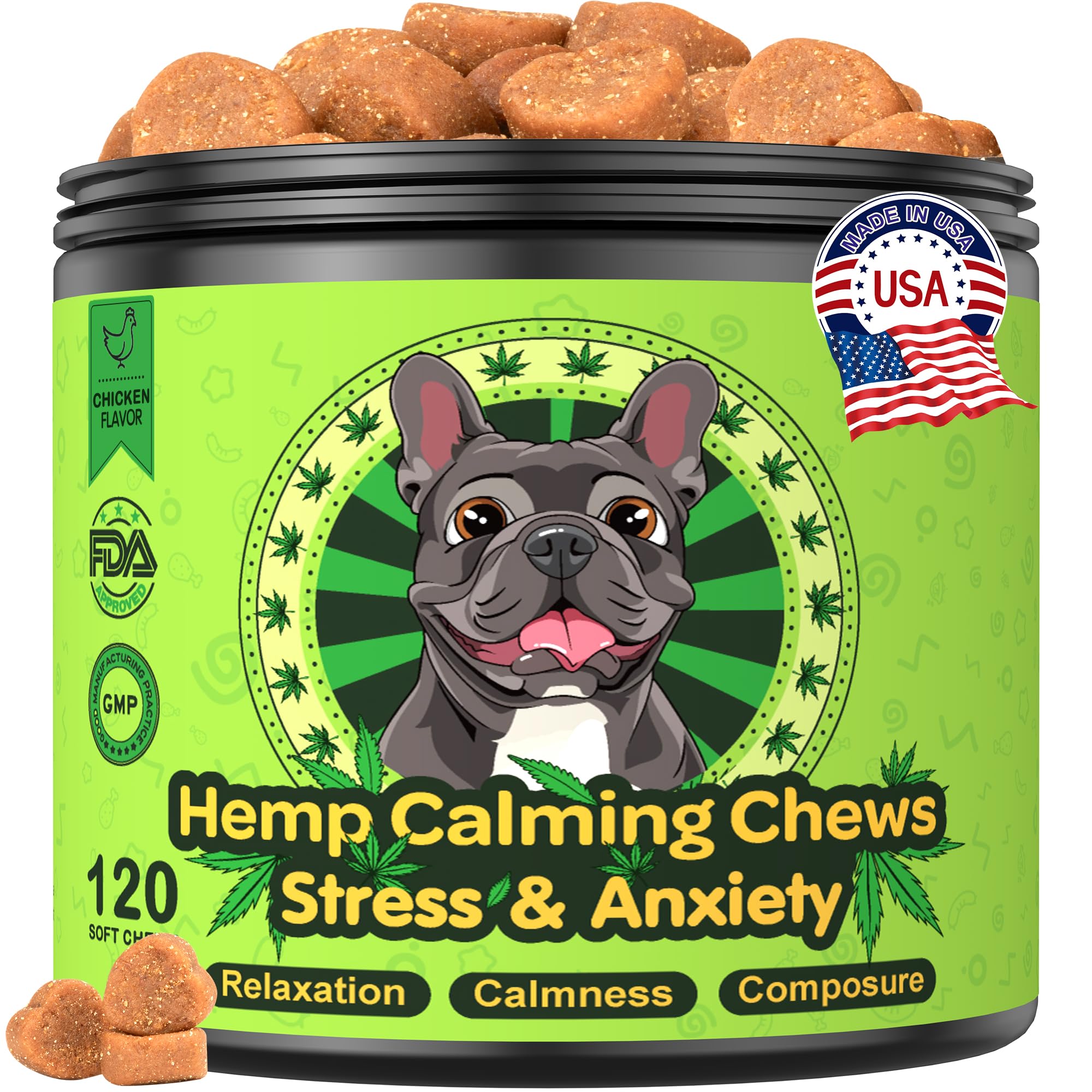 DOGVC gomitas calmantes para perros en empaque, lista para uso diario.