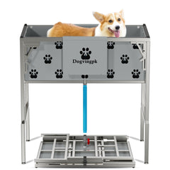 Dogvingpk banera para perros elevada con estructura de acero, facilita el baño sin doblarte.