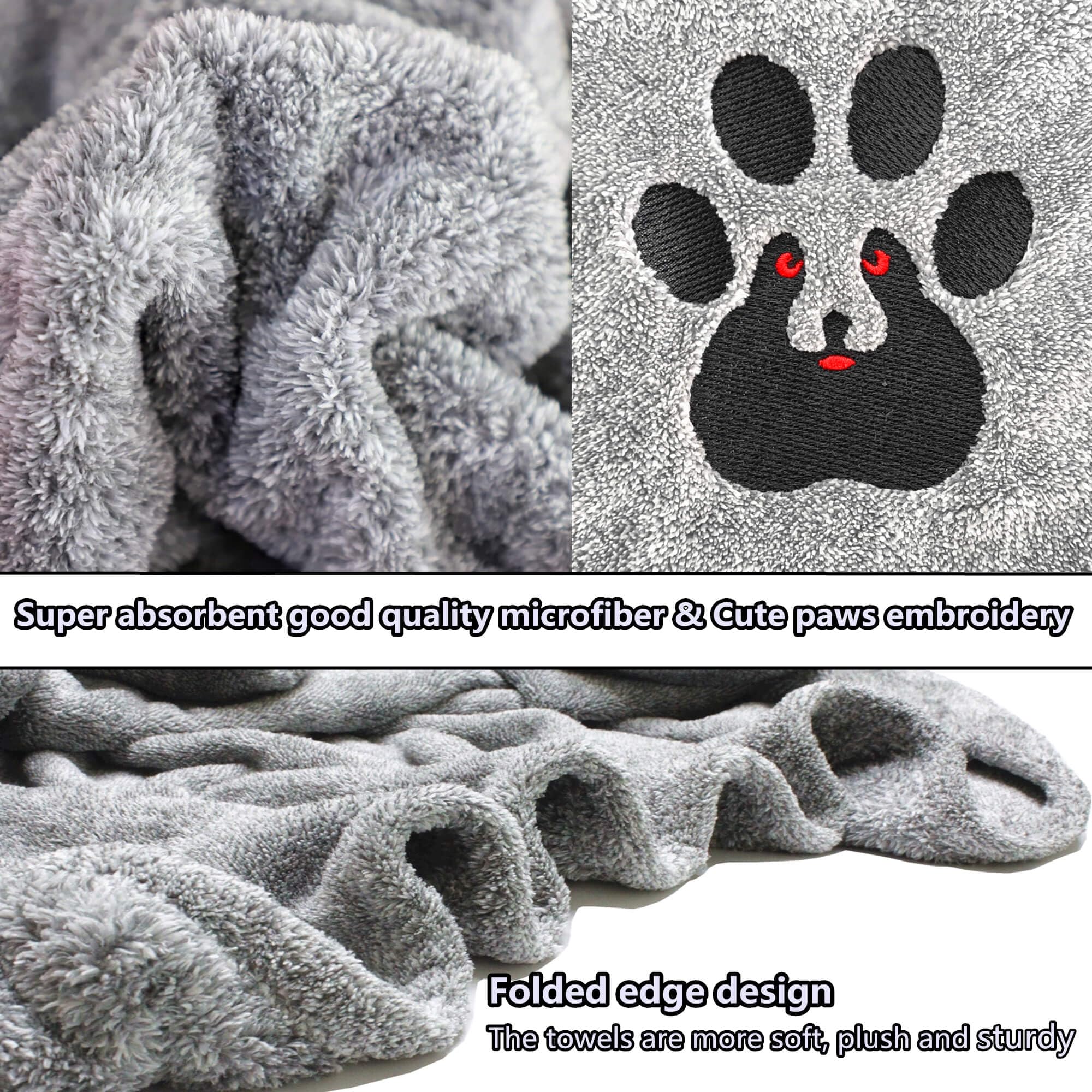 Dogvingpk toalla XL doble capa, protección extra y confort para el baño.