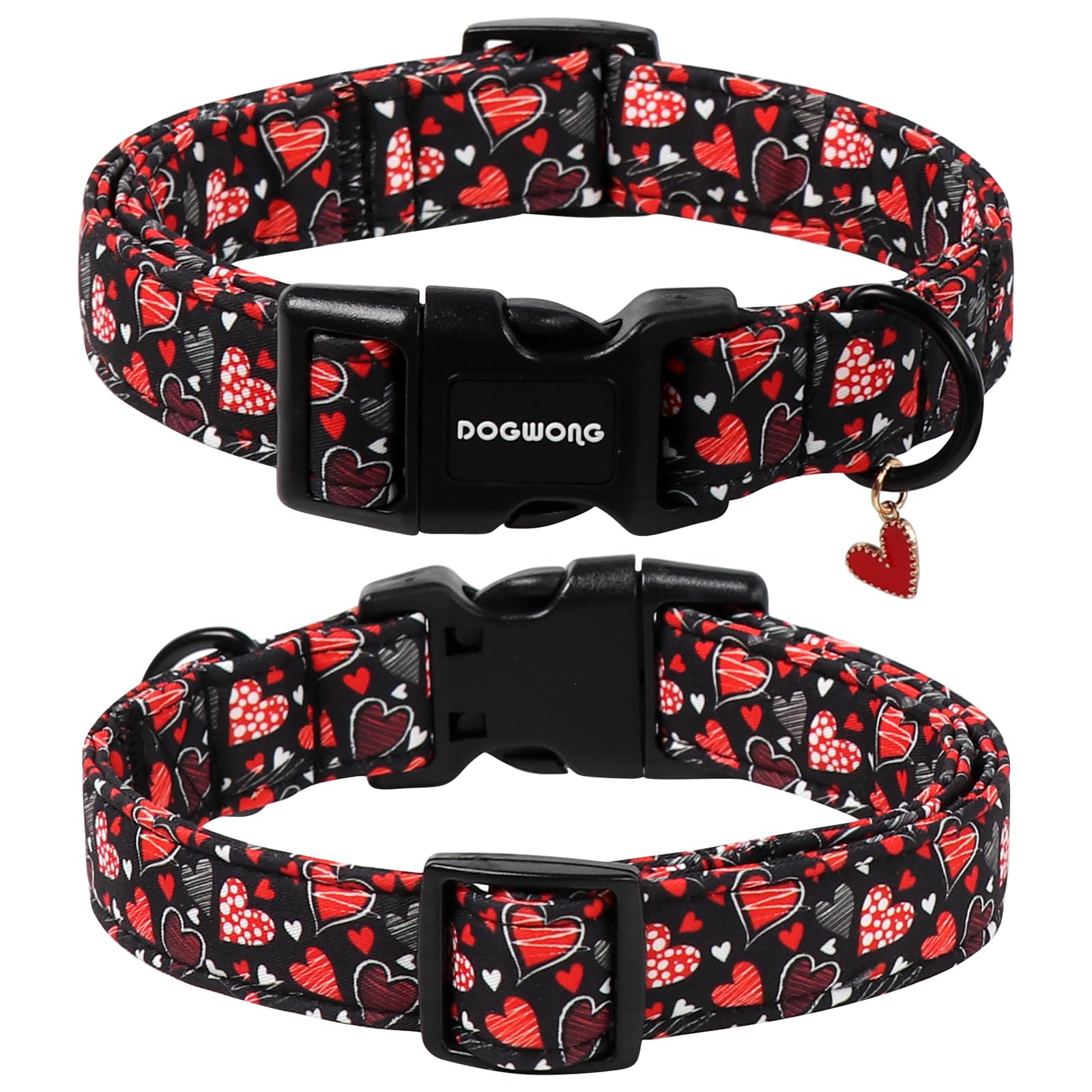 Collar DOGWONG ajustable de algodón, textura suave para perros medianos