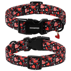 Collar DOGWONG ajustable de algodón, textura suave para perros medianos