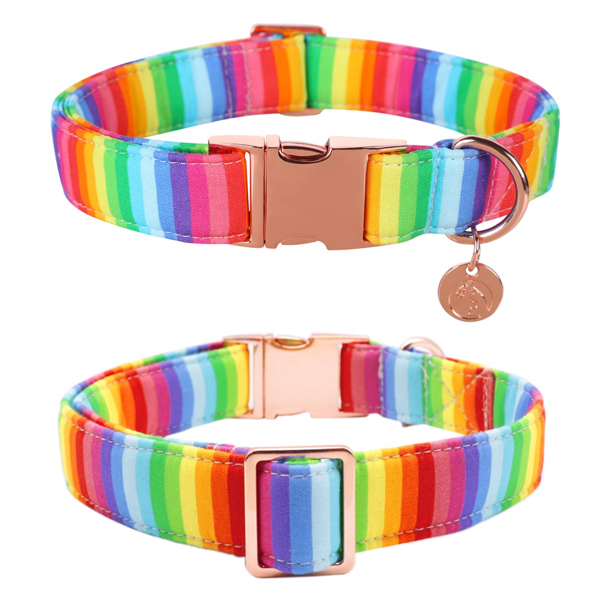 DOGWONG collar arcoíris, ajuste cómodo para perros activos.