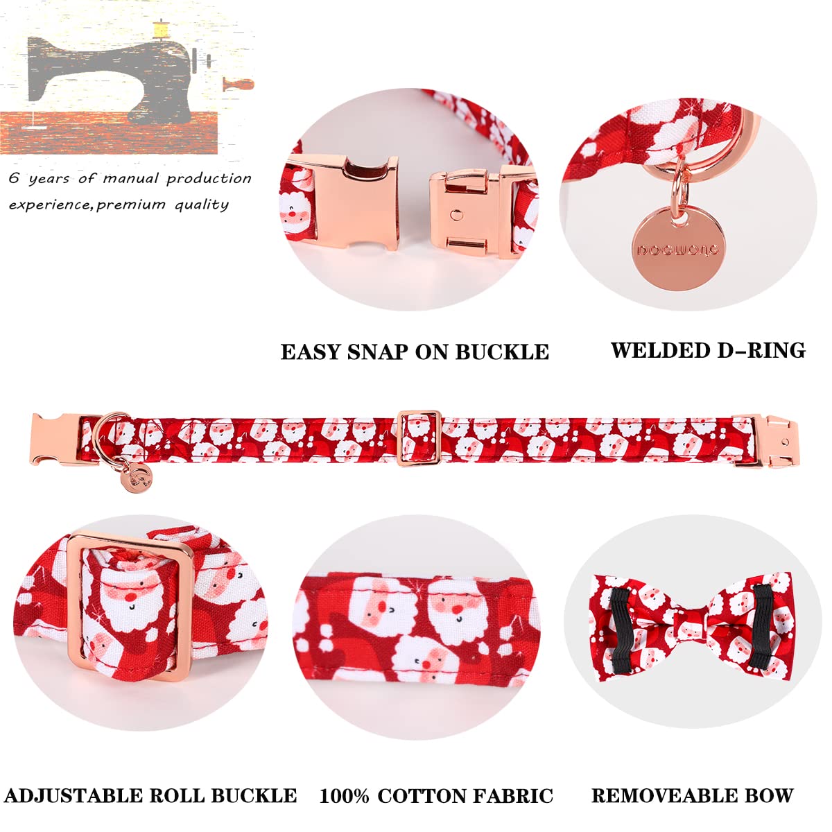 DOGWONG collar con cierre rápido de metal, fácil de poner y quitar.