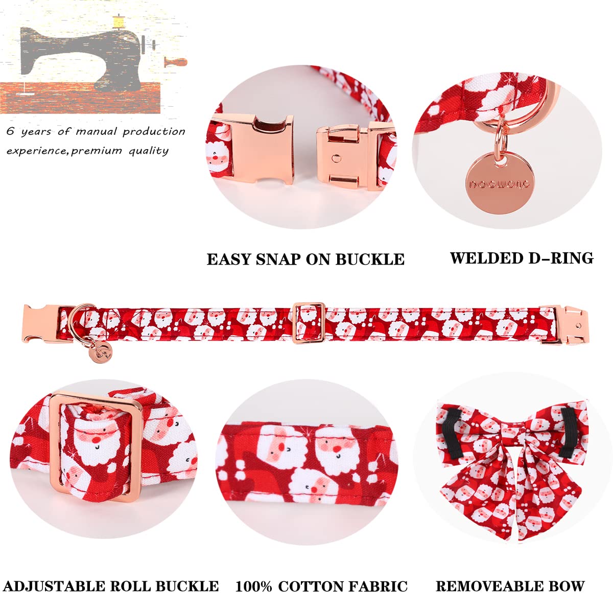 DogWong collar cierre rápido metal; facilita colocación y retiro, perfecto para uso diario.