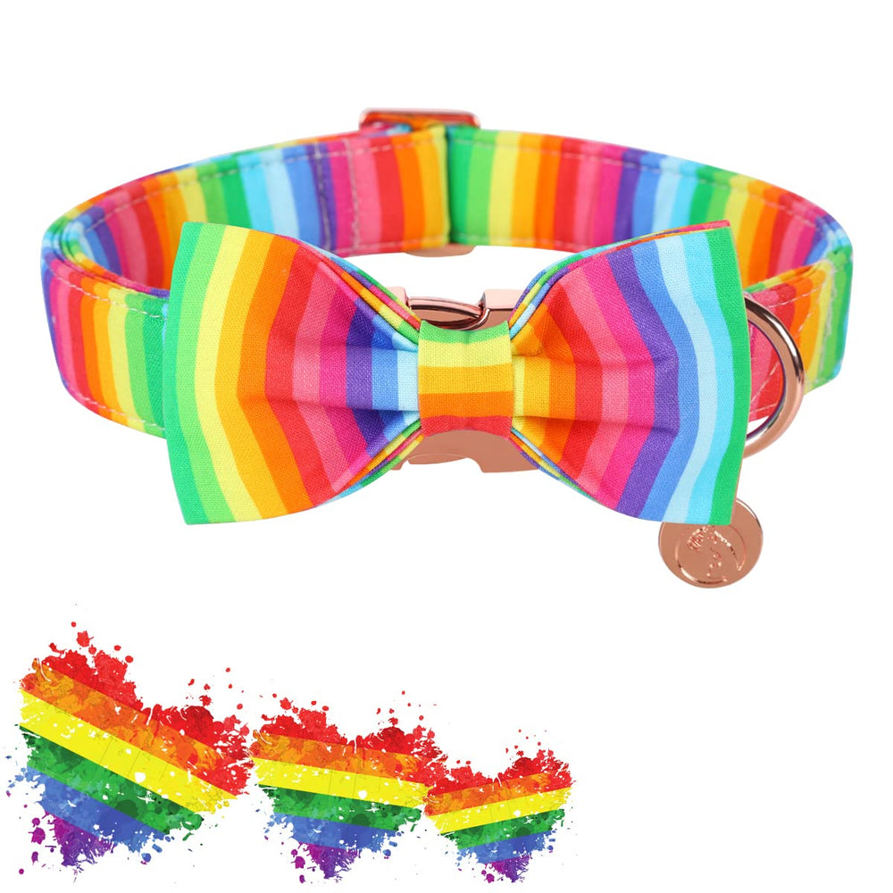 DOGWONG collar arcoíris, detalle de lazo removible para versatilidad.