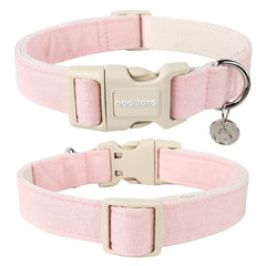 DOGWONG detalle de la tela natural rosa, ideal para comodidad diaria.