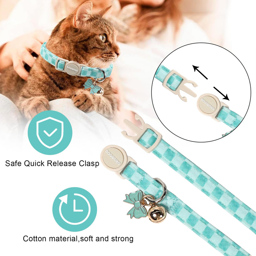 DOGWONG collar con estampado de flores verde, diseño diario y seguro