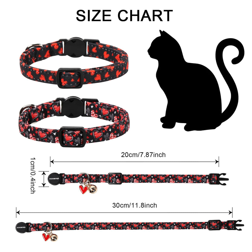 DOGWONG collar gato ajuste 7-11 pulgadas, cómodo y seguro para gatos pequeños.