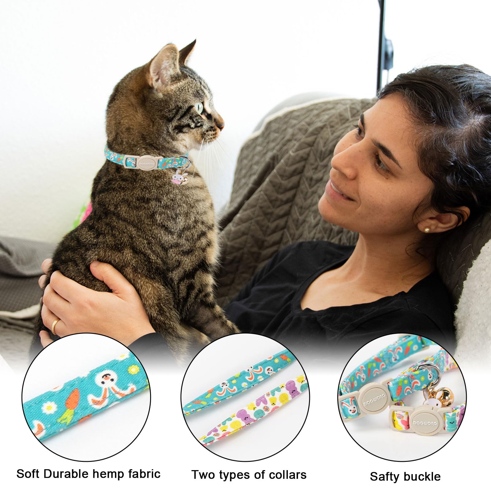 Ajuste ajustable 7-12 pulgadas en collar DOGWONG para confort.