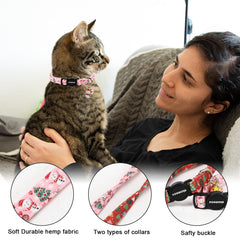 DOGWONG collar para gatos con ajuste de 7-12 pulgadas, comodidad y ajuste seguro.