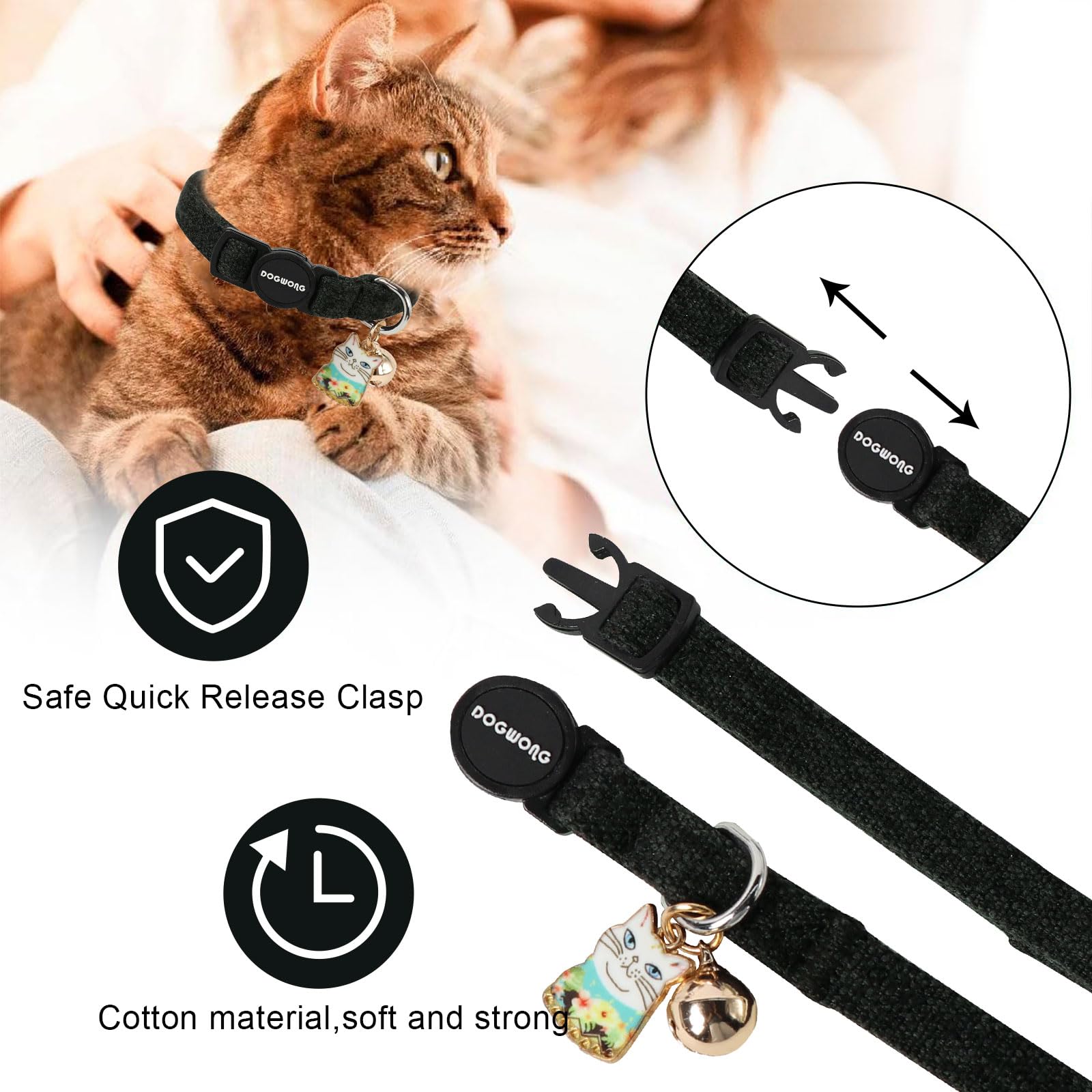 DOGWONG collar para gato con campana para ubicar fácilmente a tu mascota.