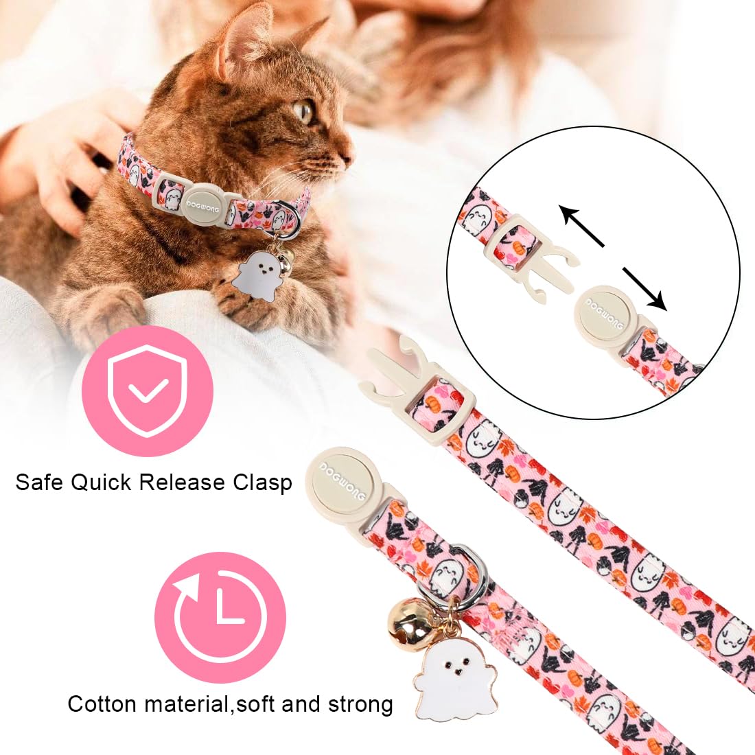 Collar DOGWONG con campana suave para localizar la mascota