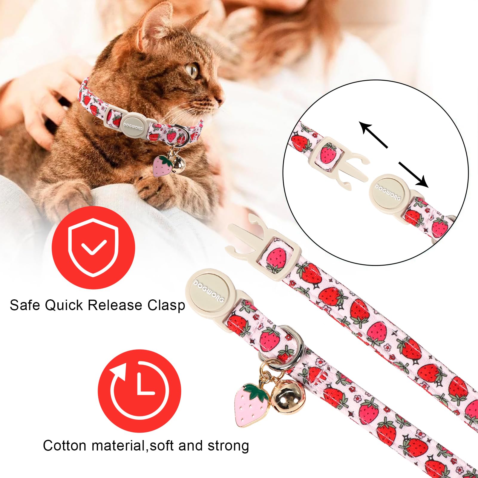 Collar DOGWONG con cierre de seguridad, pensado para la tranquilidad diaria.
