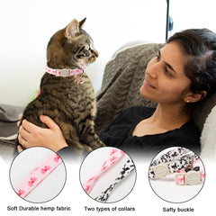 DogWong collar gato corazón negro con estilo.