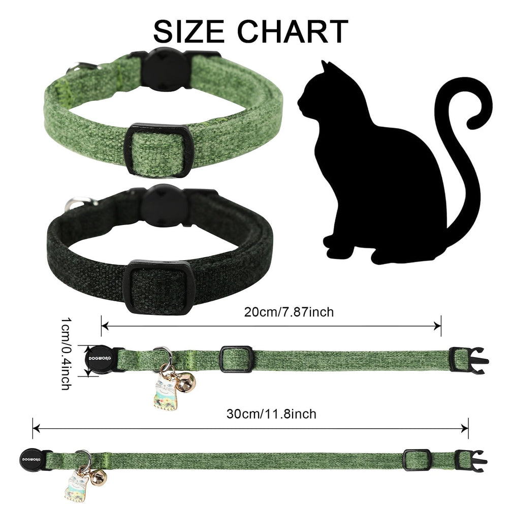 DOGWONG collar gato con hebilla de seguridad para desconexión rápida.