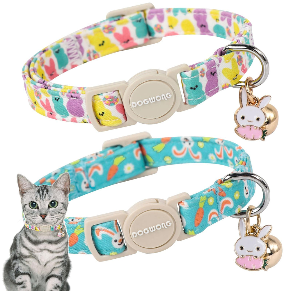 Collar DOGWONG para gato, pack doble con corazones, ideal para variar estilos.