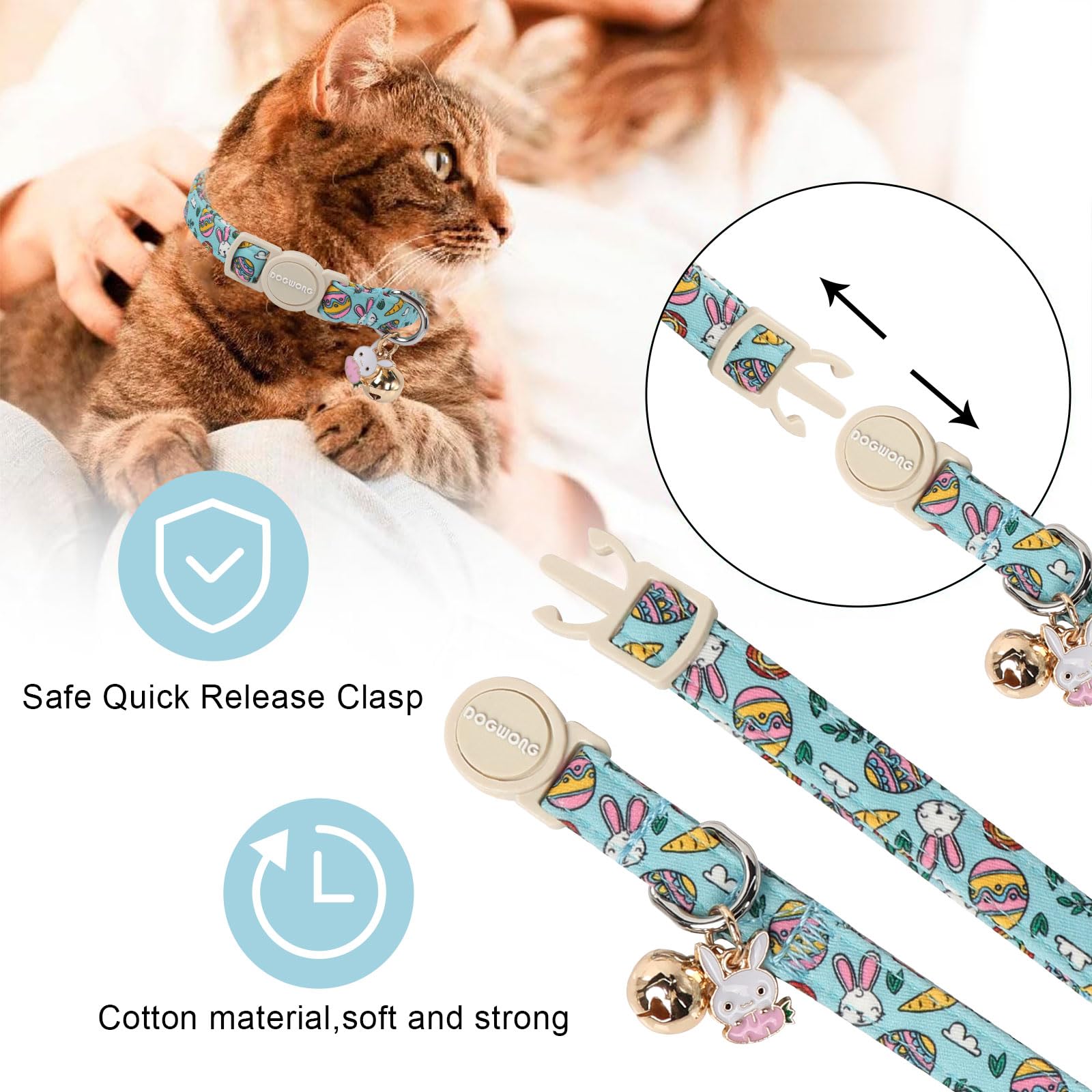DOGWONG collar gato dos-pack, opciones de estilo para variar el look diario.