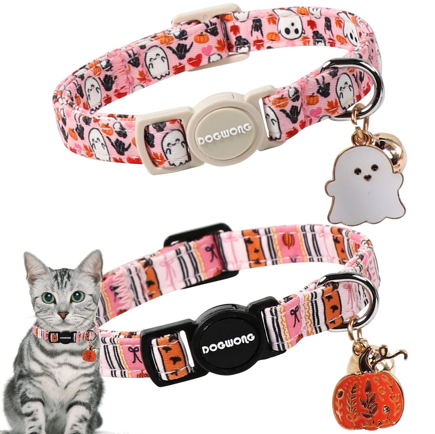Collar DOGWONG para gatos, dos-pack en diseño otoñal, estilo diario y versátil