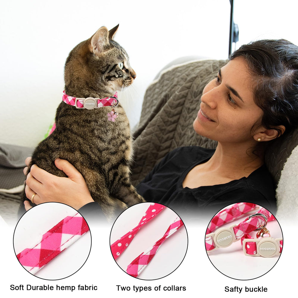 DOGWONG collar gato dos-pack para estilo diario y variedad