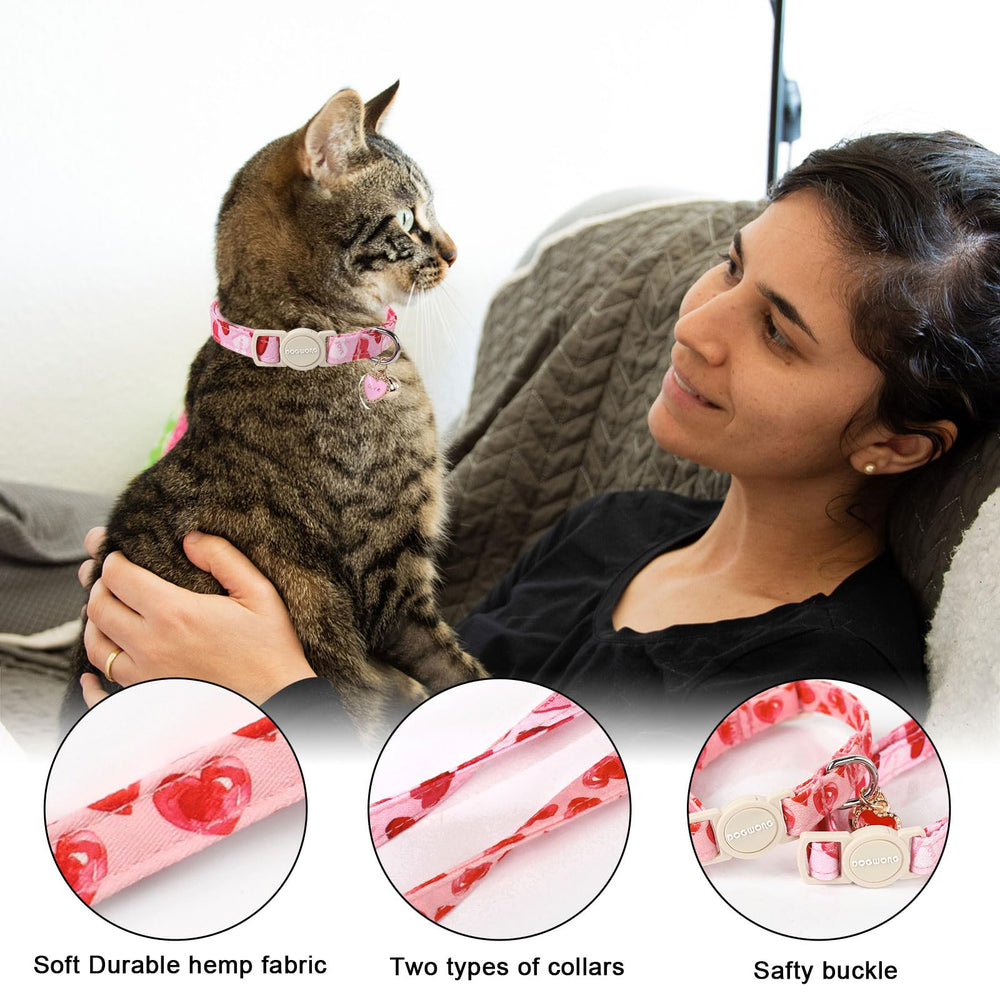 Collar DOGWONG para gatos en dos paquetes, opciones para variar la apariencia.
