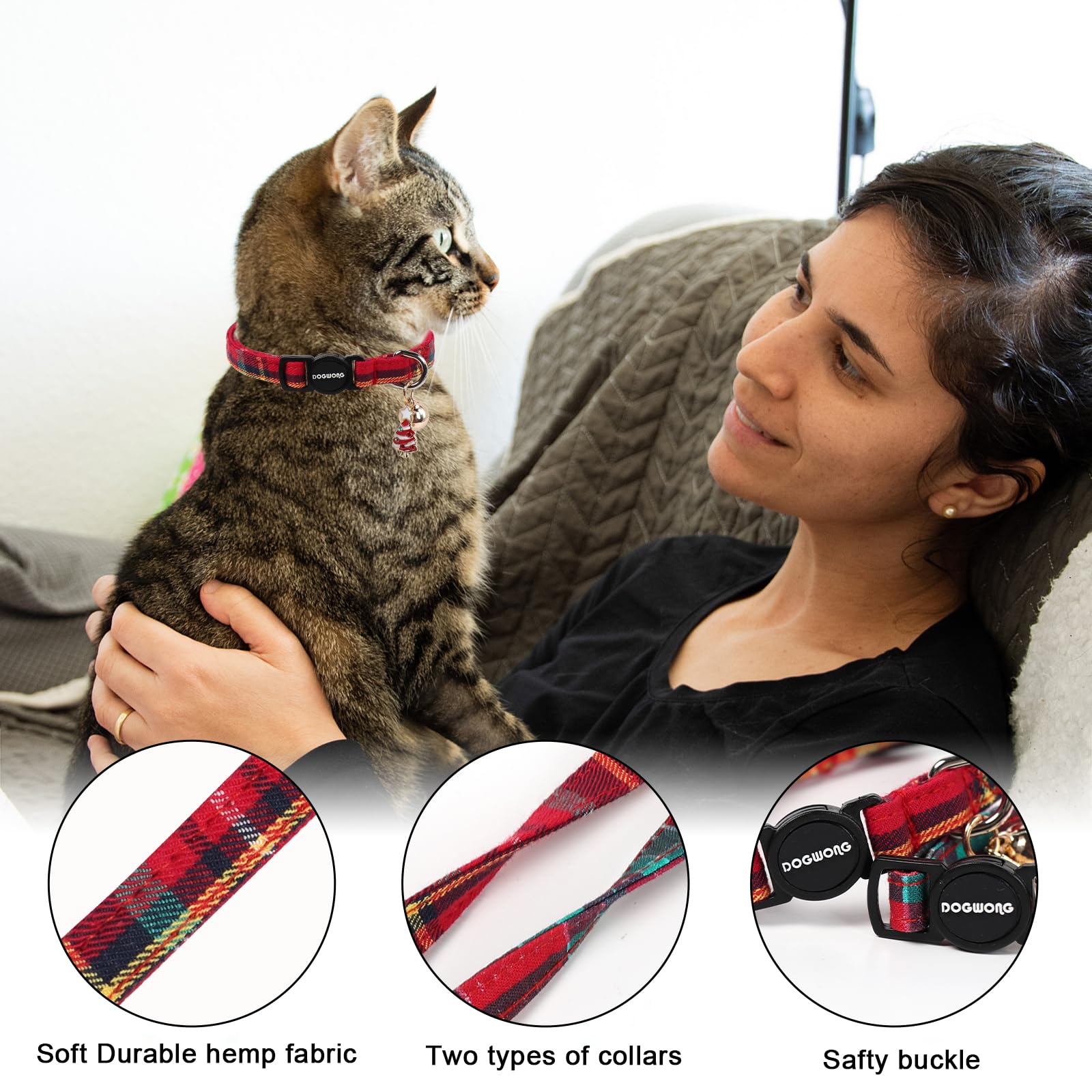 Collar DOGWONG con hebilla segura, fácil de quitar ante emergencias