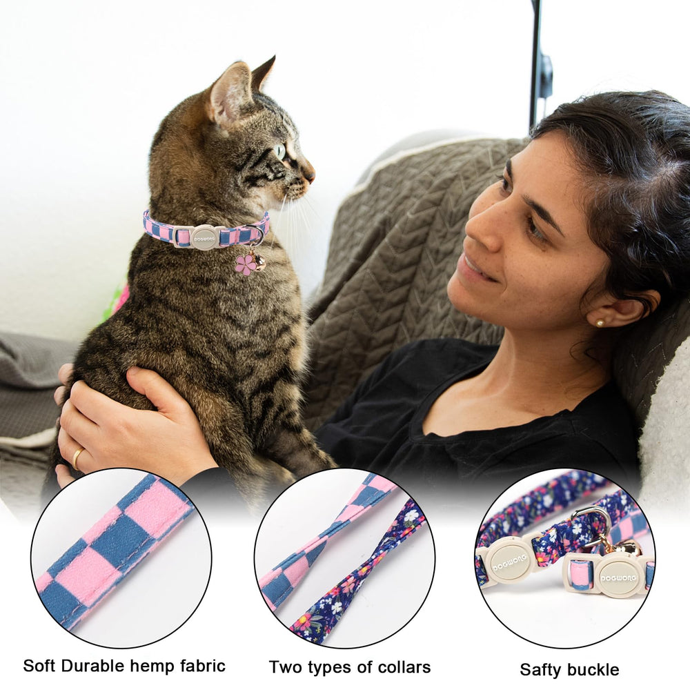 DOGWONG: dos collares para gatos con diseños florales para combinar atuendos diarios