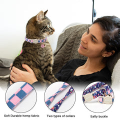 DOGWONG: dos collares para gatos con diseños florales para combinar atuendos diarios