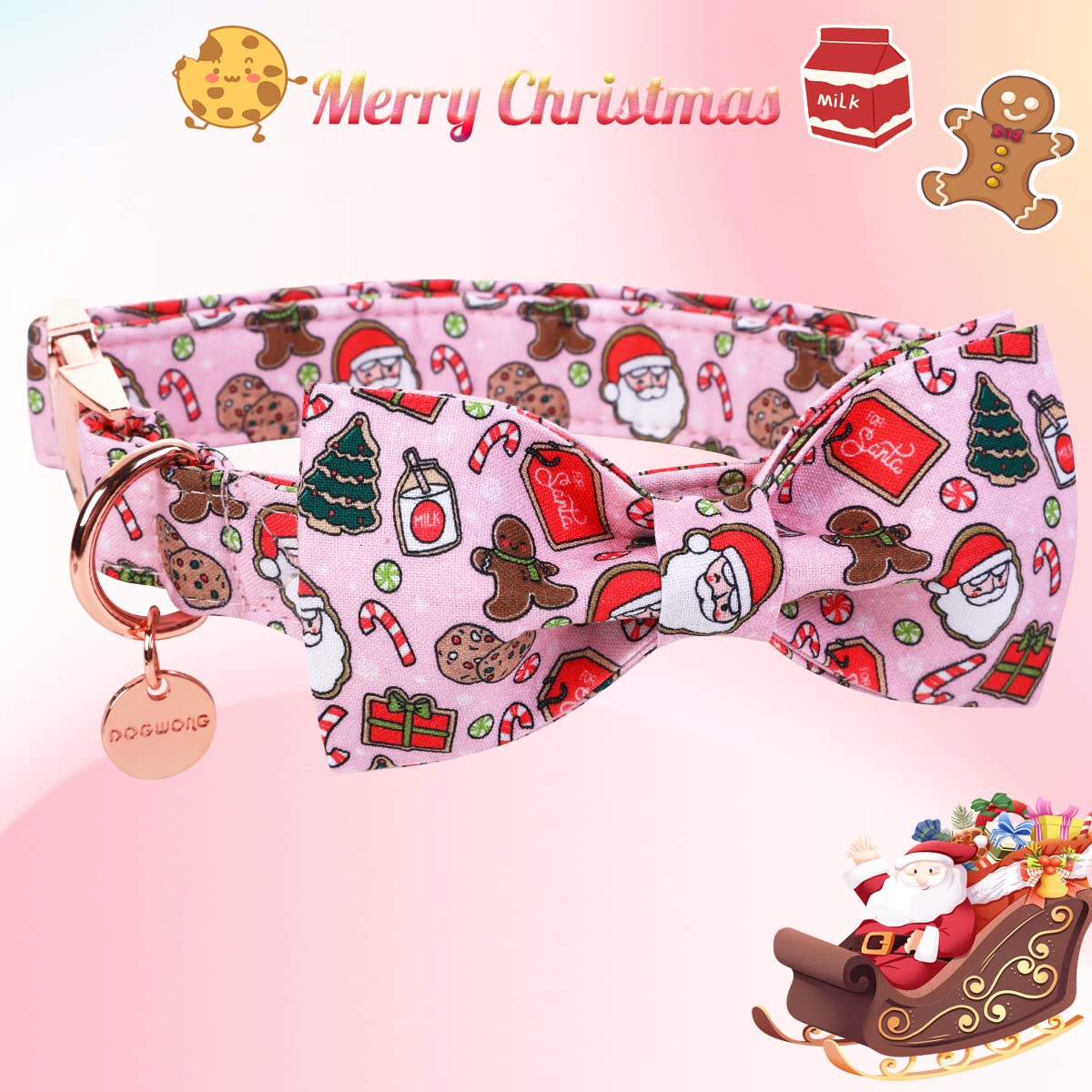 DOGWONG collar con hebilla metálica resistente para perros activos.