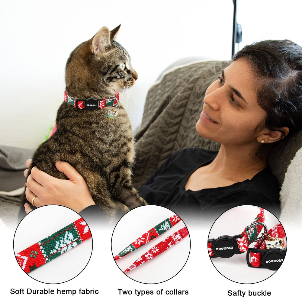 DOGWONG collar con hebilla de seguridad para gatos y perros pequeños